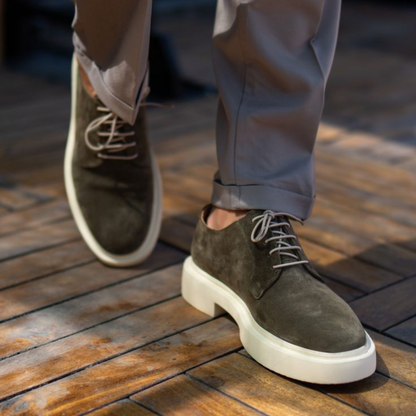 Zapatos casuales con tacon bajo y cordones para hombre
