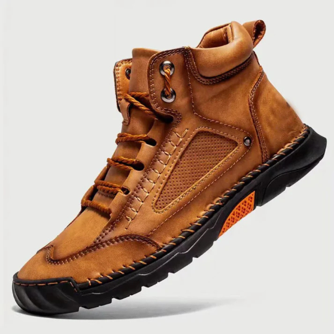Botas ergonómicas de cuero cosido para hombre