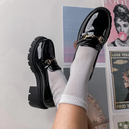 Zapatos mocasines con cuña para mujer