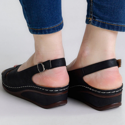 Sandalias Ligeras en Cuero con Suela Ergonómica para Mujer