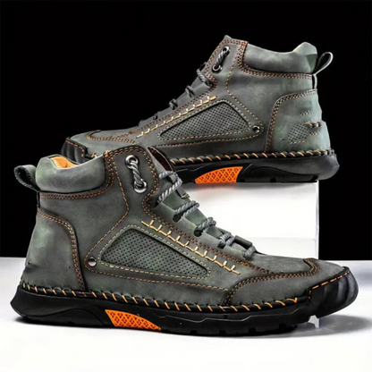 Botas ergonómicas de cuero cosido para hombre