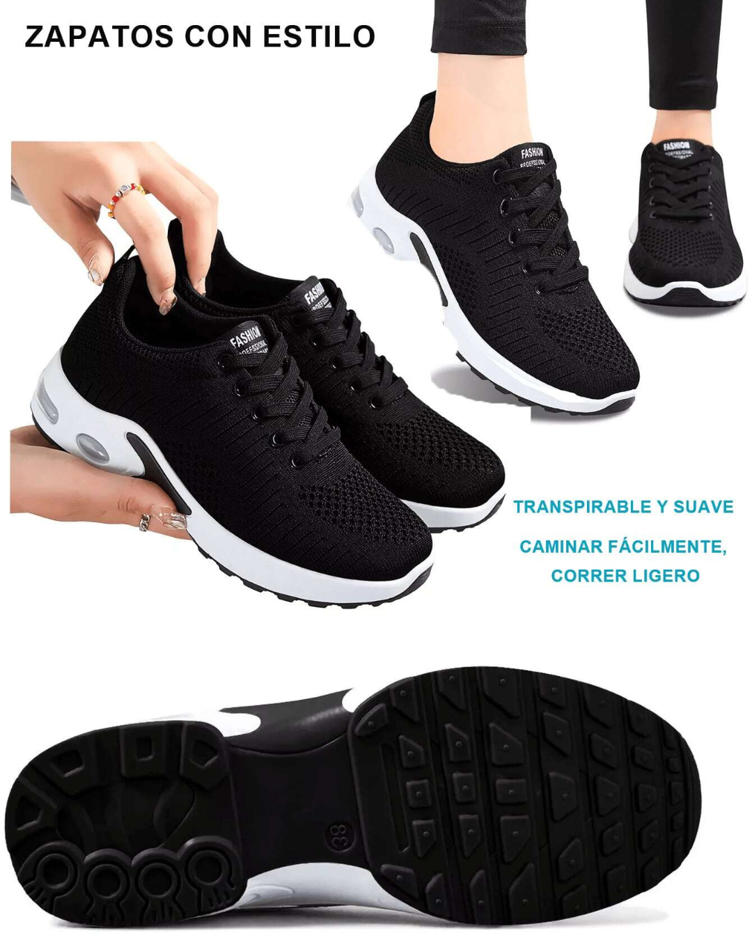 Zapatillas Deportivas con Malla de Aire para Mujer