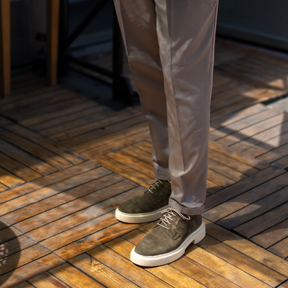 Zapatos casuales con tacon bajo y cordones para hombre