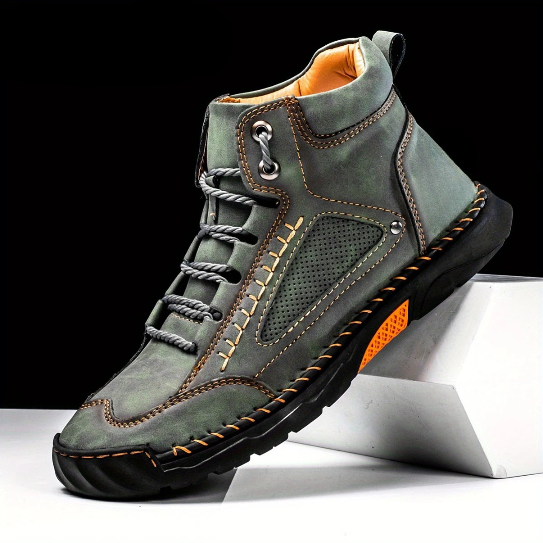 Botas ergonómicas de cuero cosido para hombre