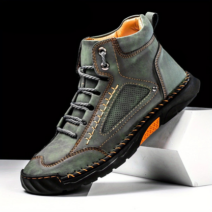 Botas ergonómicas de cuero cosido para hombre