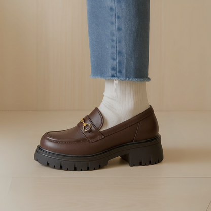 Zapatos mocasines con cuña para mujer