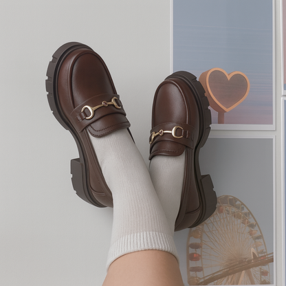Zapatos mocasines con cuña para mujer