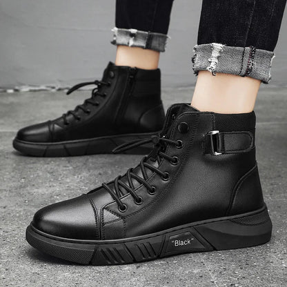 Botas de Cuero Negro para Hombres®